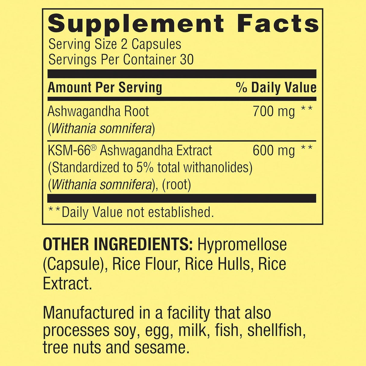 Suplemento de Ashwagandha KSM-66 1300mg - Spring Valley