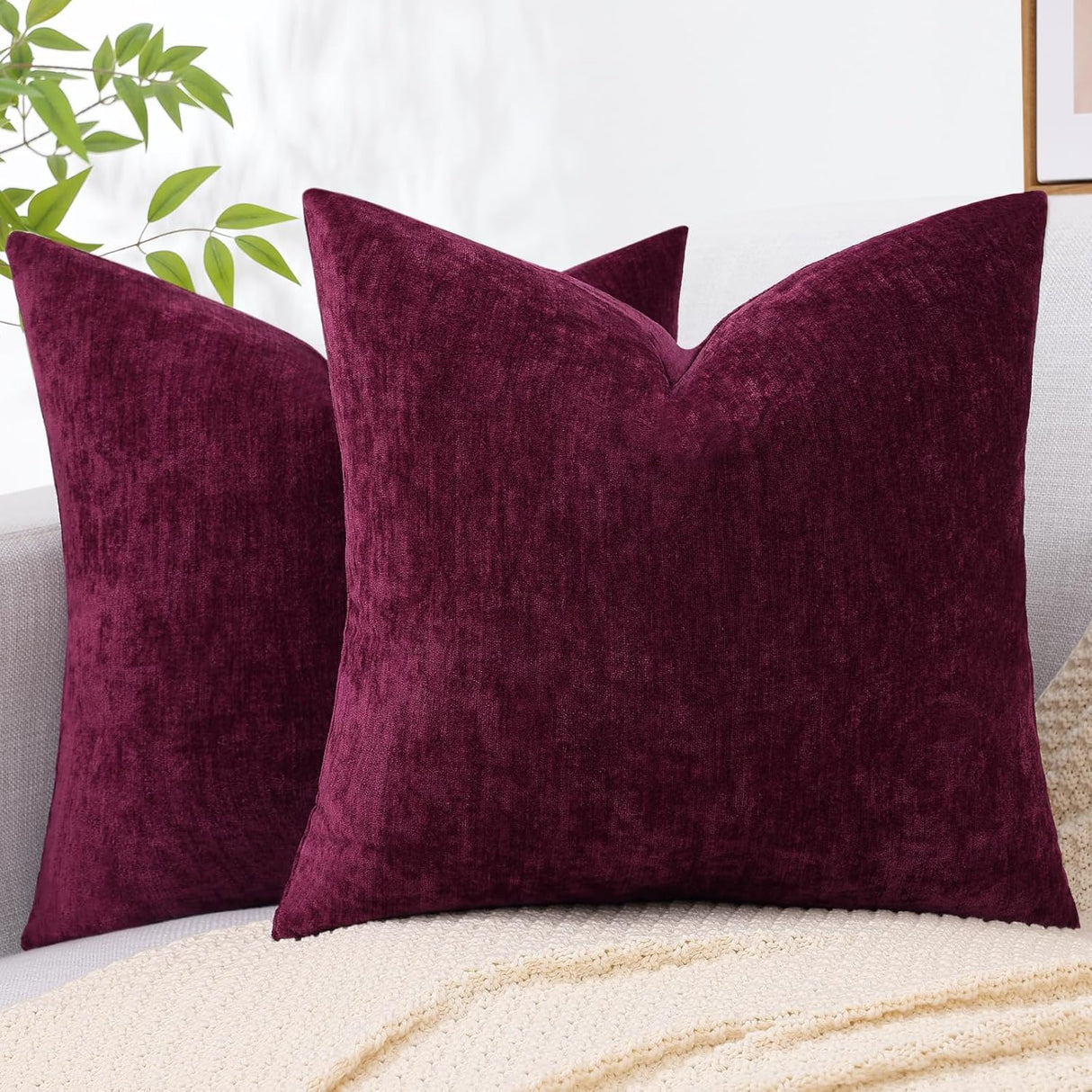 Fundas de cojín decorativas decorUhome 18x18, juego de 2