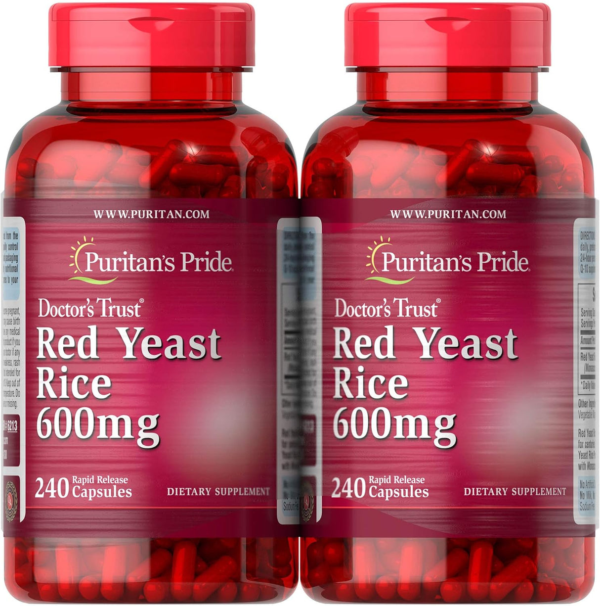 Suplemento Puritan's Pride Cápsula de arroz de levadura roja