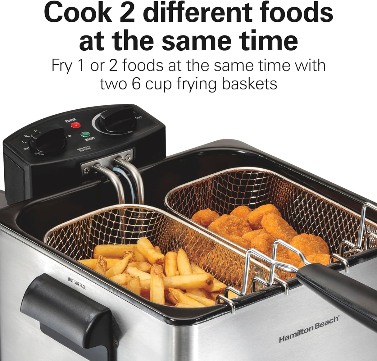 Freidora con 2 cestas para freír Hamilton Beach 35036