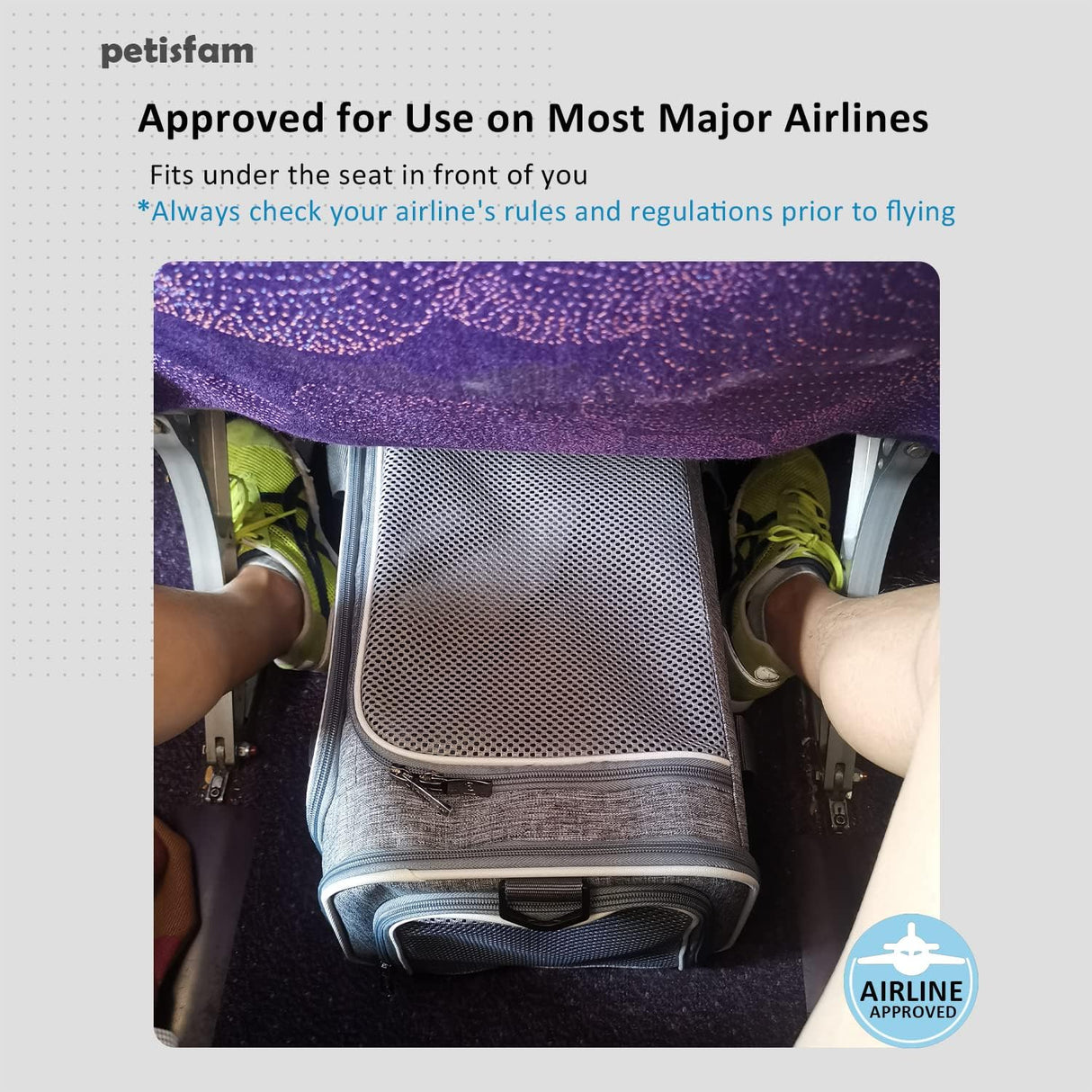 Transportadora para gatos y perros pequeños, petisfam, aprobada.