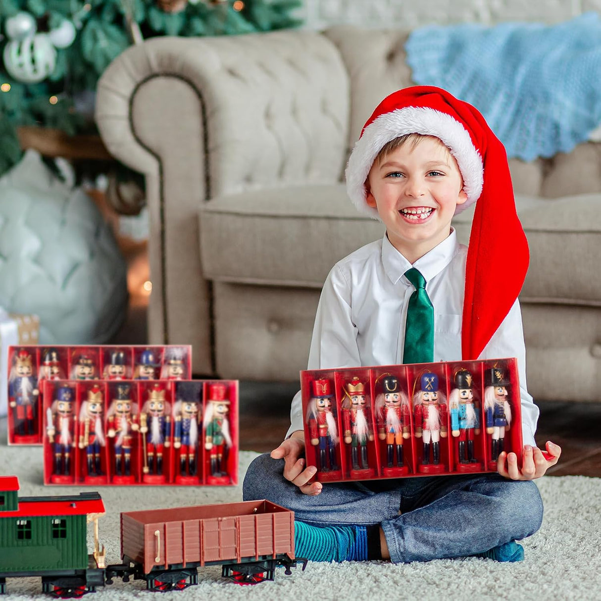 Conjunto de Adornos de Nutcracker Liliful 18 Pcs Decoración Navideña