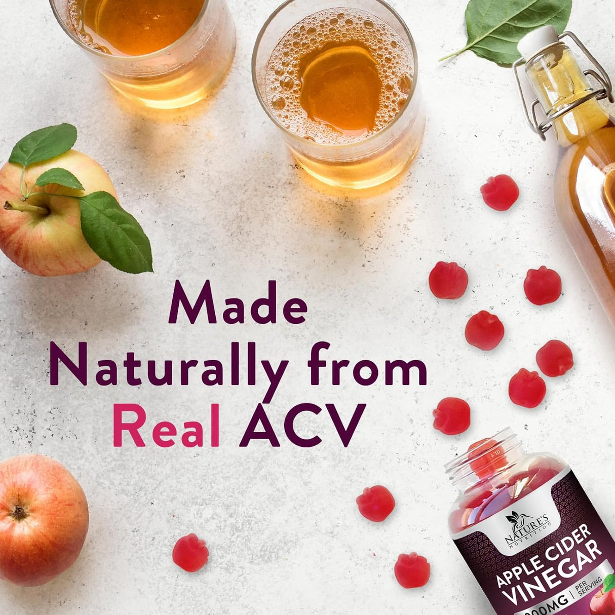 Suplemento Nature's Nutrition Gomitas de vinagre de manzana