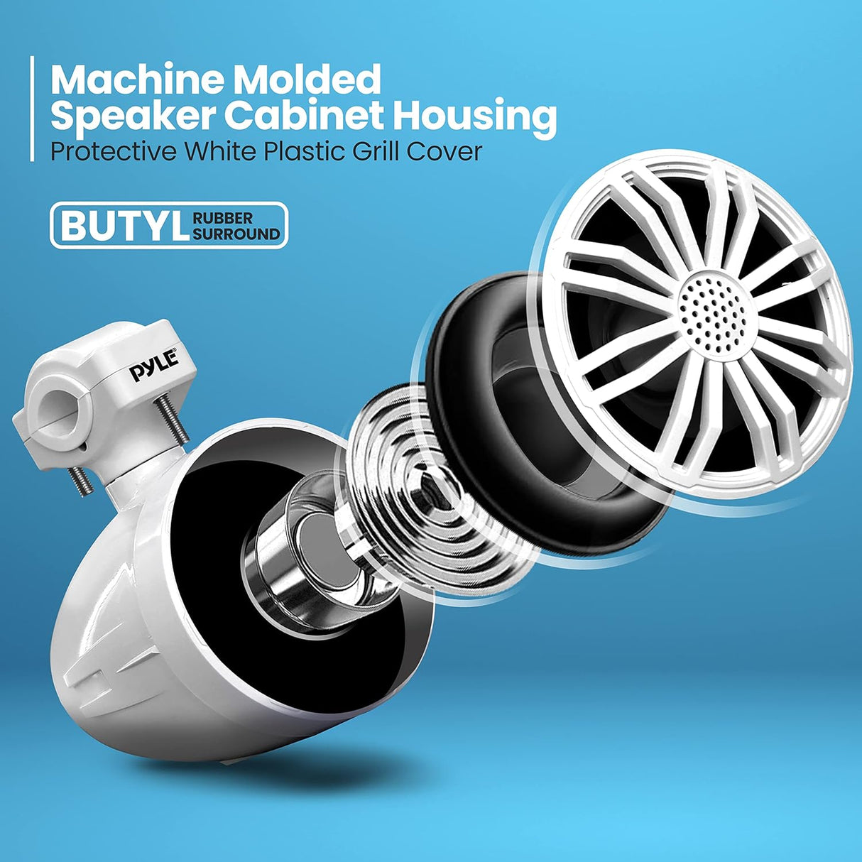 Parlantes todoterreno impermeables blancos PYLE PLMRBT33WT