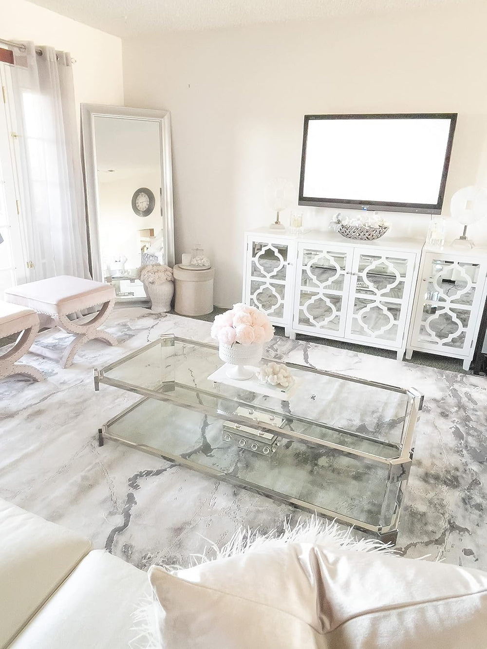 Alfombra de área moderna abstracta, diseño fácil de cuidar, CFT877G