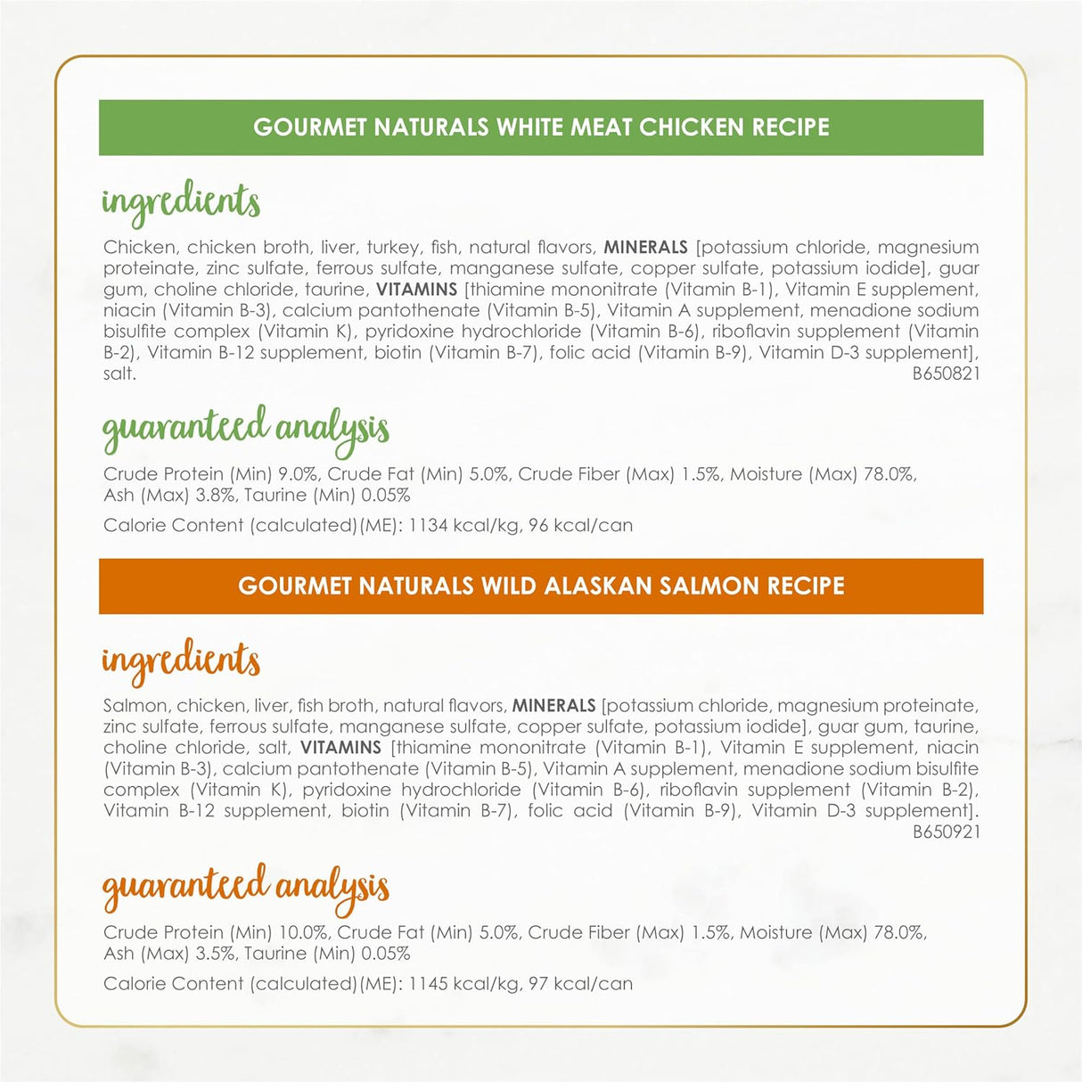 Alimento a húmeda enlatada para gatos adultos Paté Natural