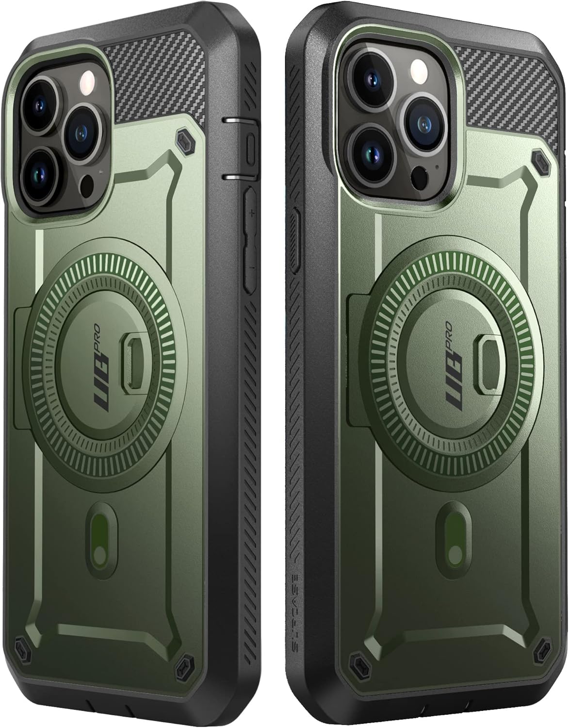 SUPCASE Unicorn Beetle Pro Mag - Funda para iPhone 13 Pro Max (versión 2021) de 6.7 pulgadas, compatible con MagSafe de cuerpo completo con protector de pantalla integrado y soporte (Guldan)