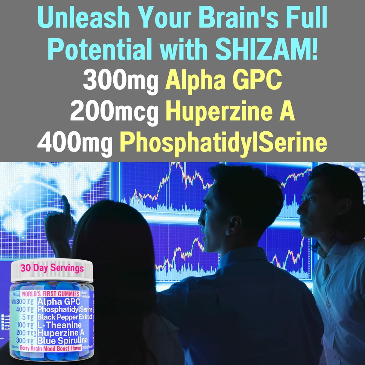 Gominolas de Alpha GPC Huperzine A PhosphatidylSerine L-Theanine