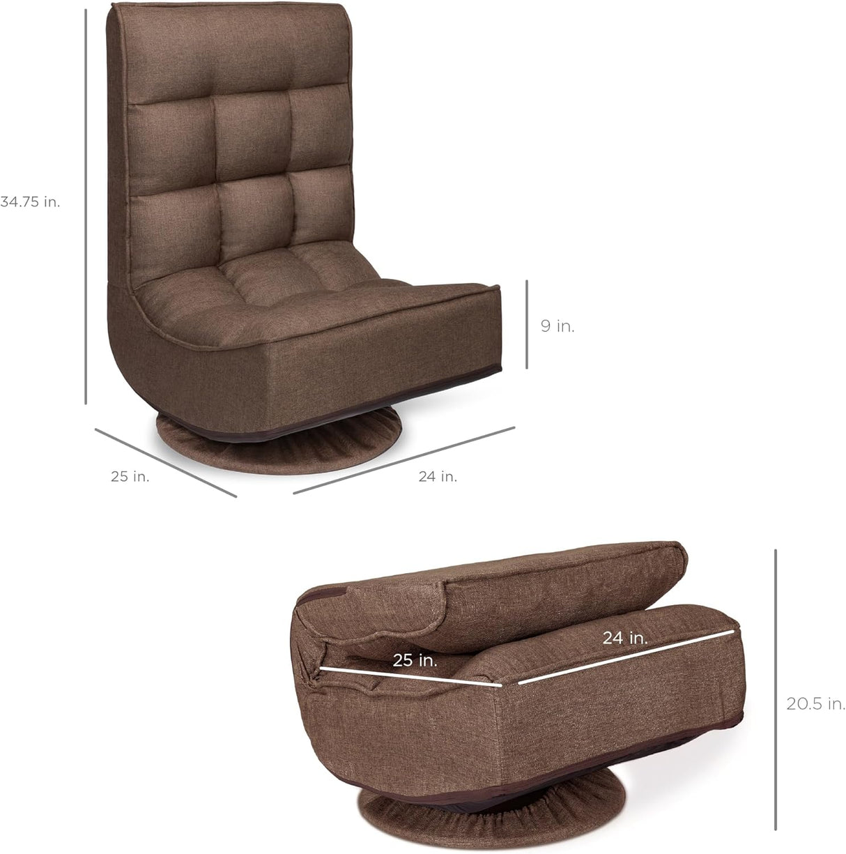 Silla de giro de 360 grados, Color café Best Choice Products