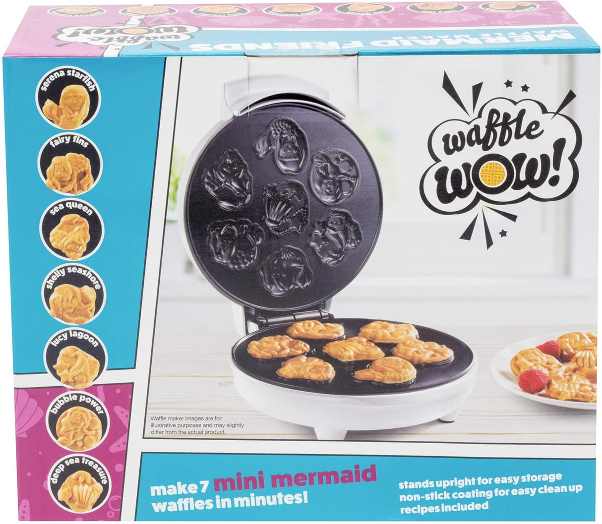 Wafflera de Sirena - Crea 7 Waffles en Minutos - Modelo Oceanía