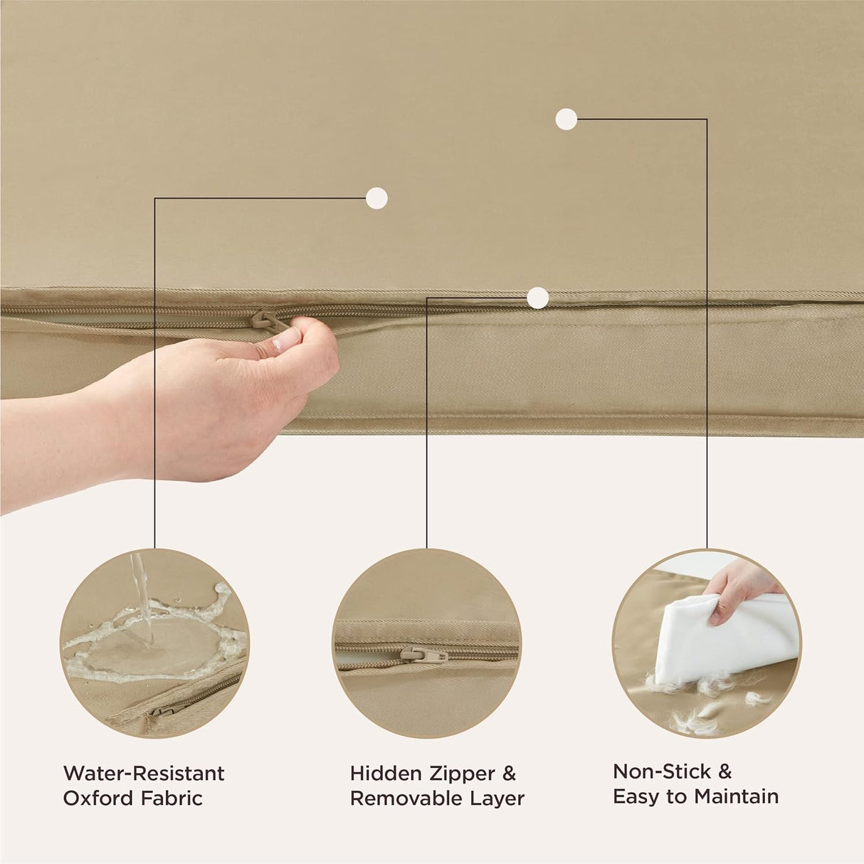 Camas para perros grandes impermeables con superficie tela