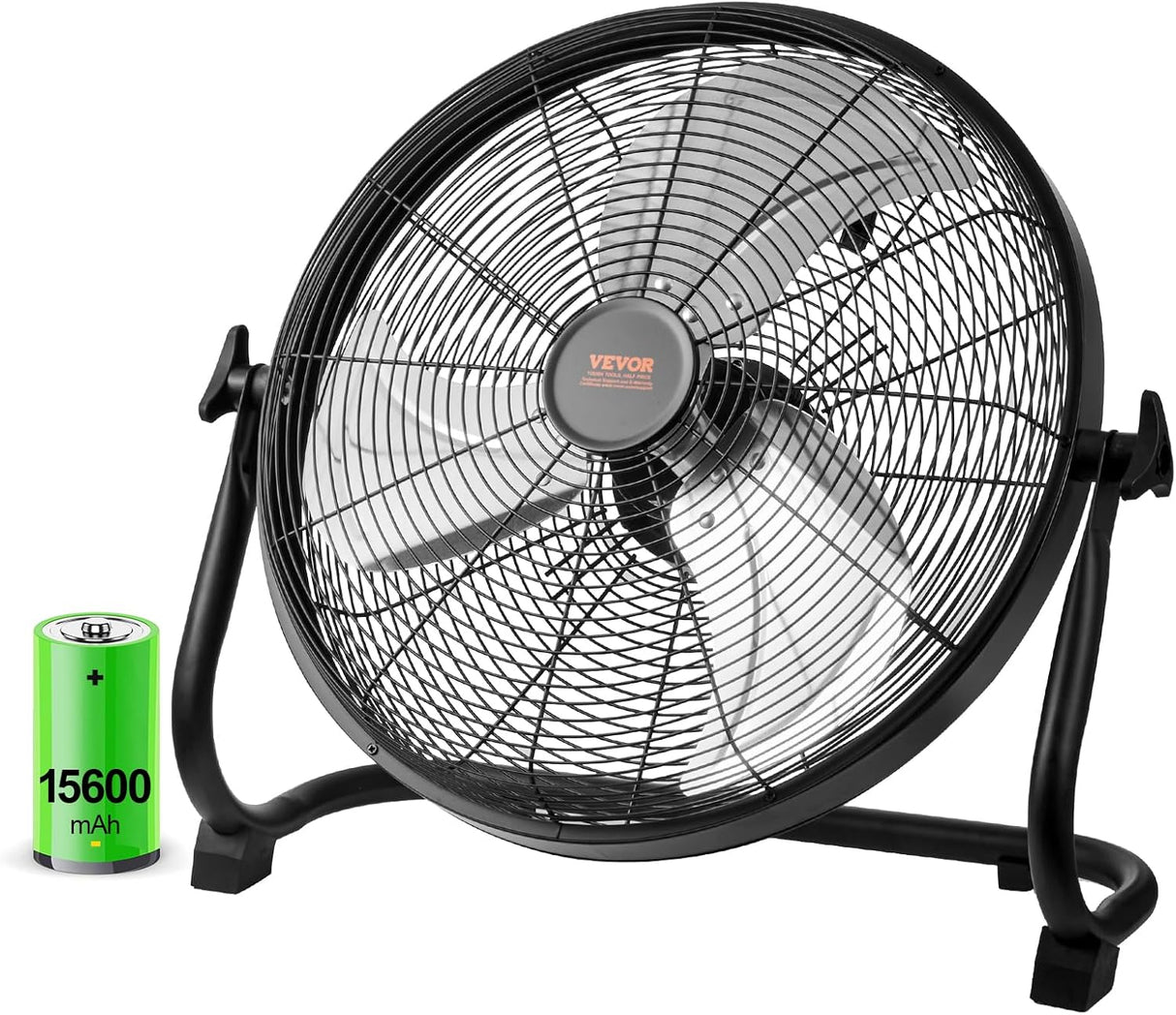 VEVOR Ventilador de piso recargable 16'', 360° pivotante, potente