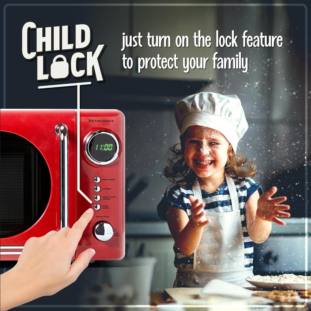 Horno Microondas Nostalgia Retro 0.7 Cu. Ft. 700W LED Digital