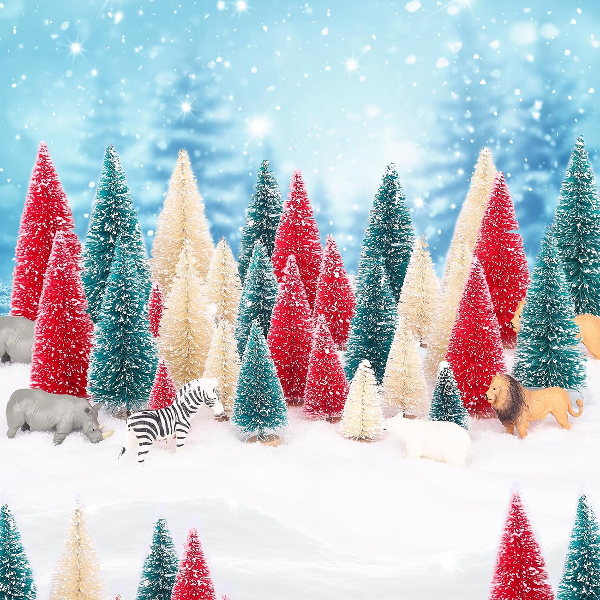 Mini Árboles de Navidad Artificiales 24 Pcs, Decoración Festiva