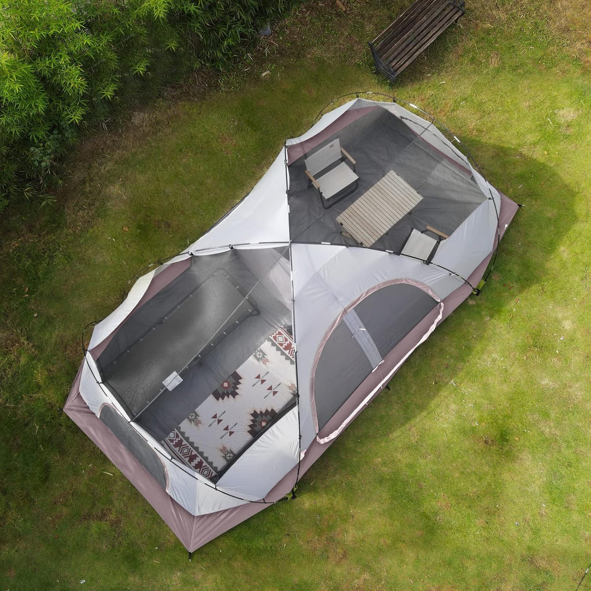 Tienda UNP Carpa Familiar 10 Personas, 2 Habitaciones, Impermeable
