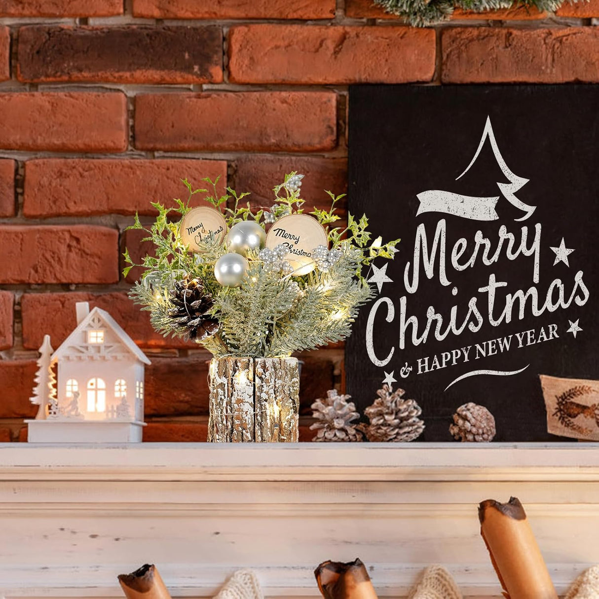 Árbol de Navidad Mini N&T NIETING 12 con luces LED cálidas