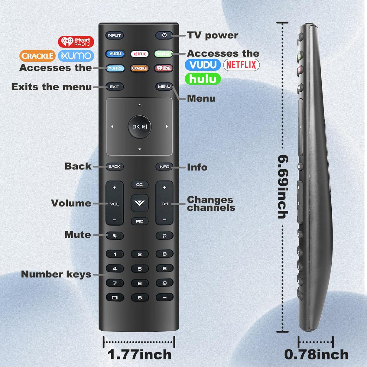 Control Remoto XRT136 Vizio Compatible con TV D40f-G9 D50x-G9