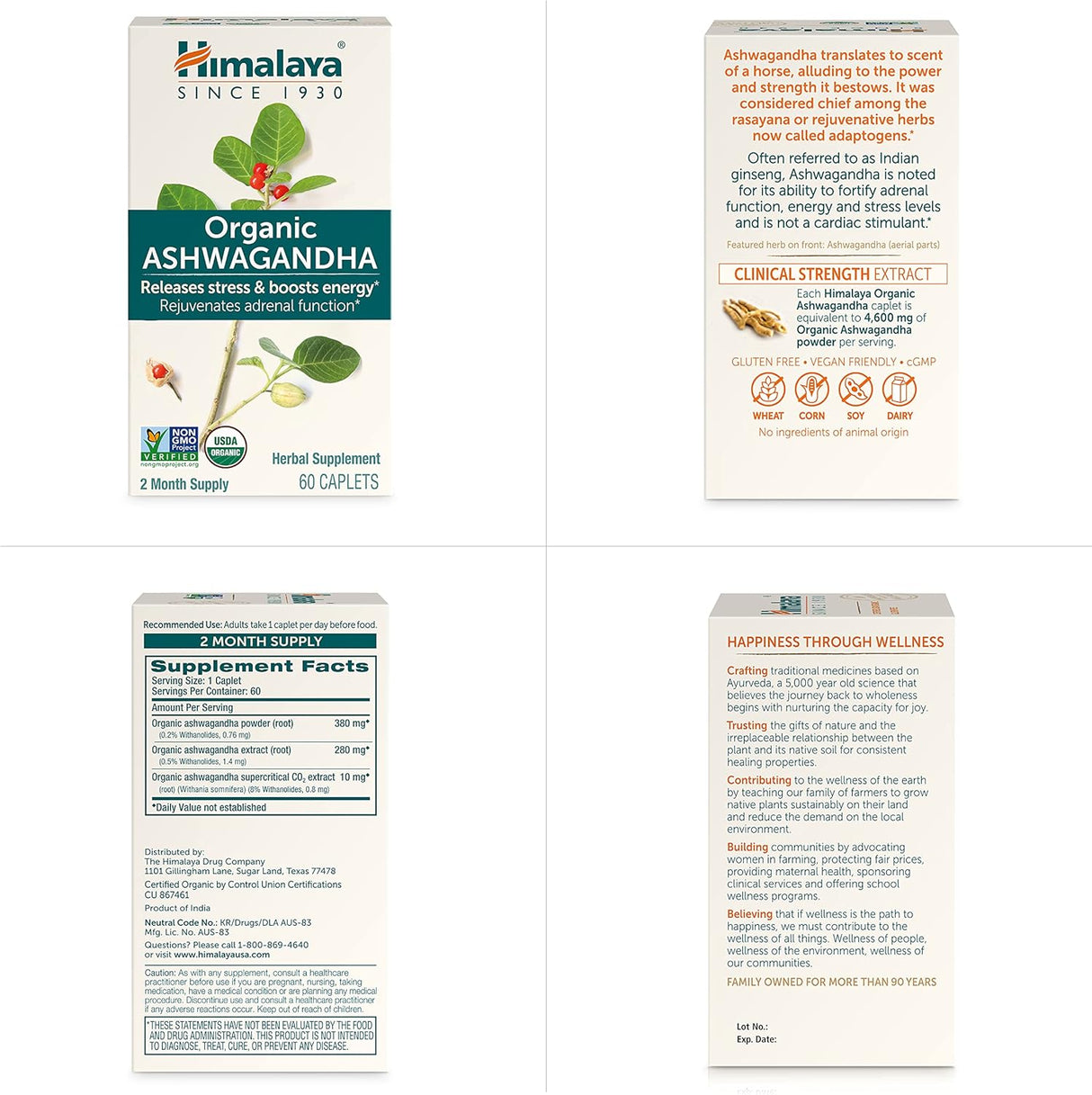 Cápsulas orgánicas energéticas y antiestrés de 670 mg