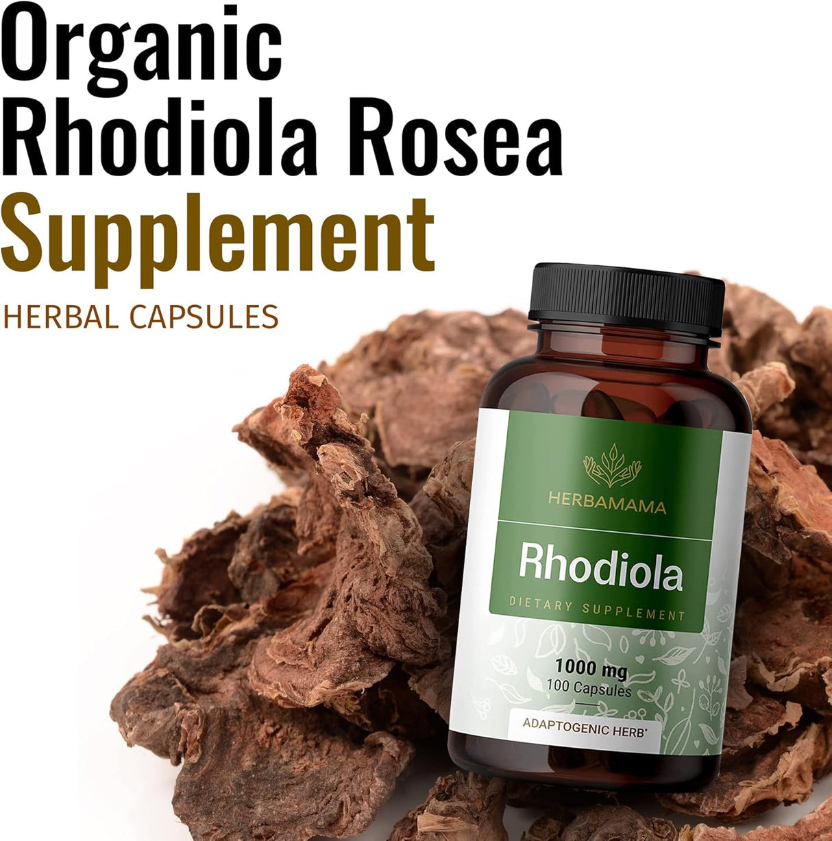 Suplemento Rhodiola Rosea Cápsulas orgánico de hierba 100und