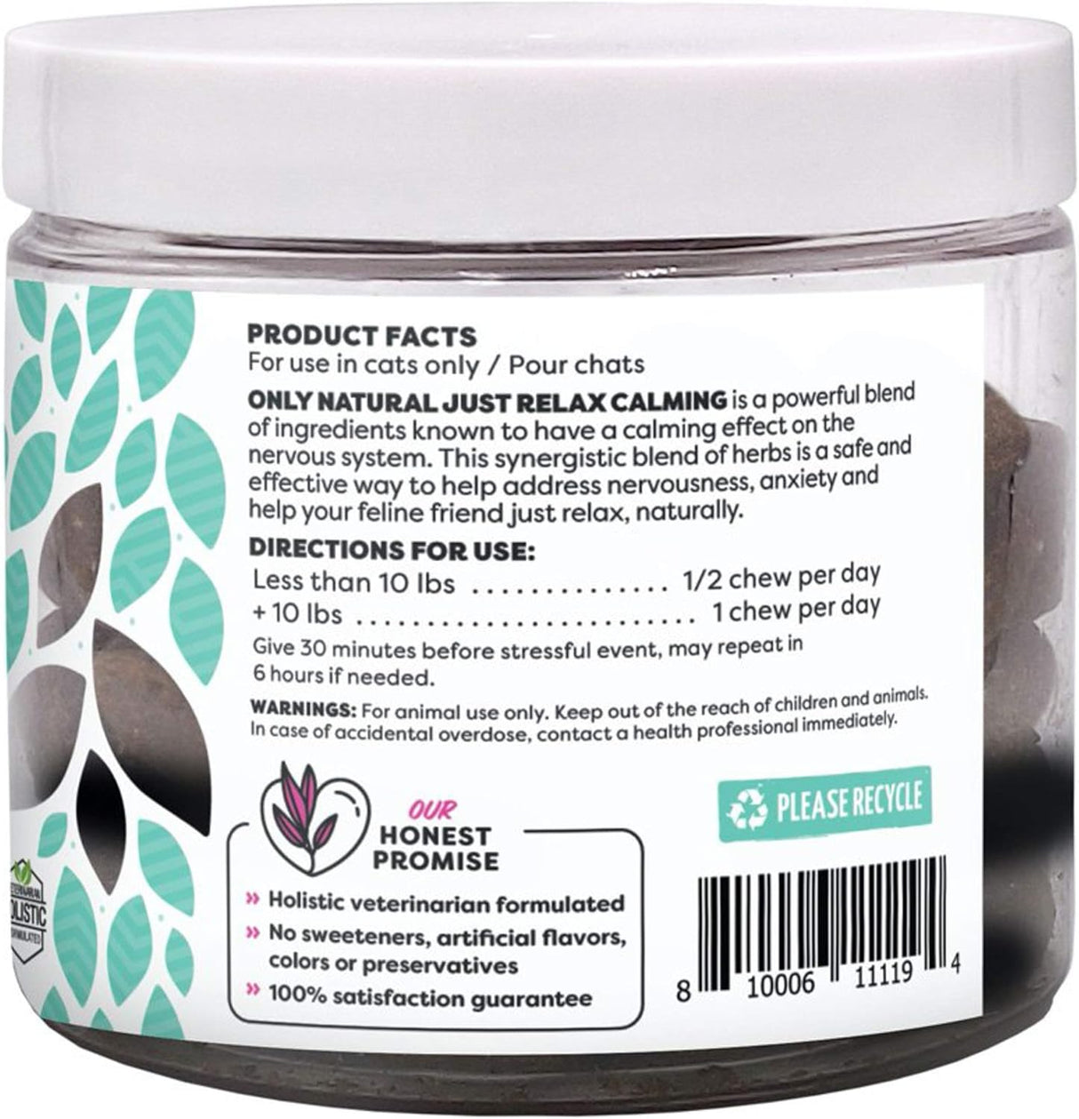 60 masticables suaves calmante a base de hierbas Natural Pet