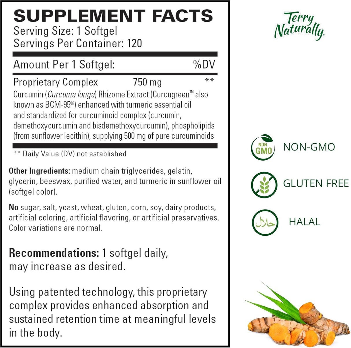 Suplementos Alimenticios de curcumina 120 porciones