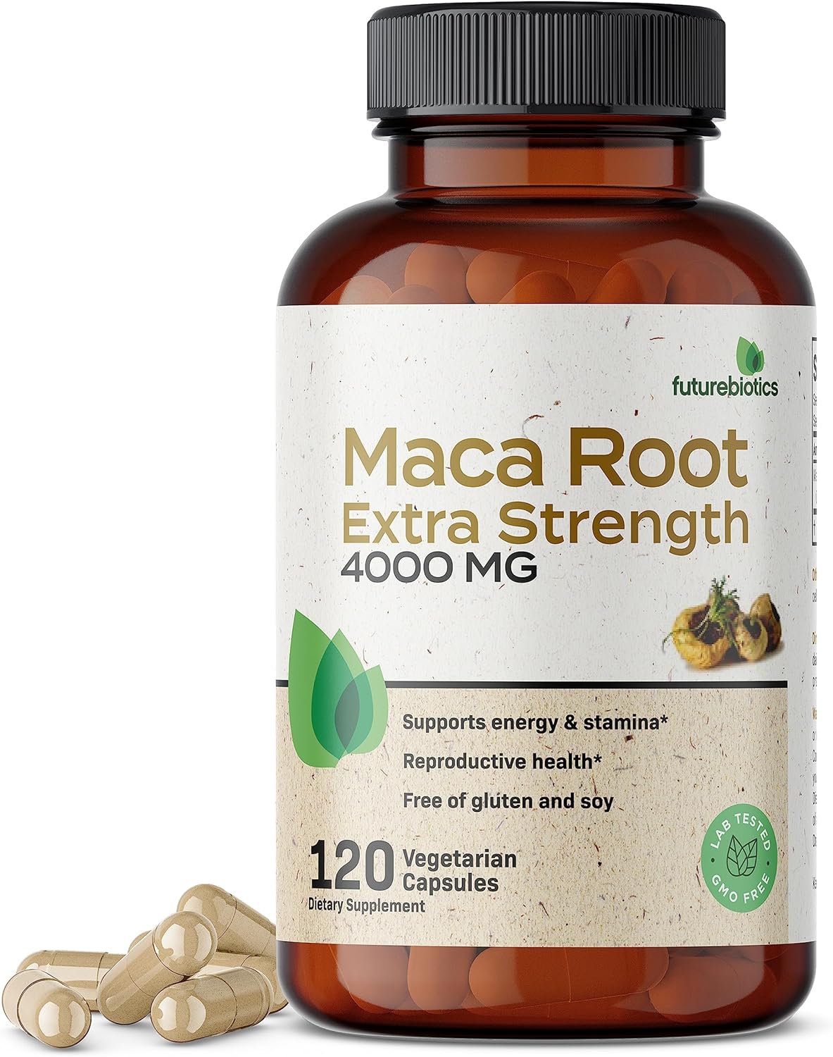 Raíz de Maca Extra Fuerte 4000 mg, 120 Cápsulas Vegetarianas