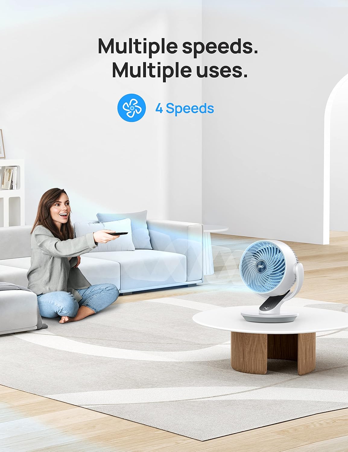 Ventilador Dreo Oscilante 13 Silencioso, 4 Velocidades, Modelo X