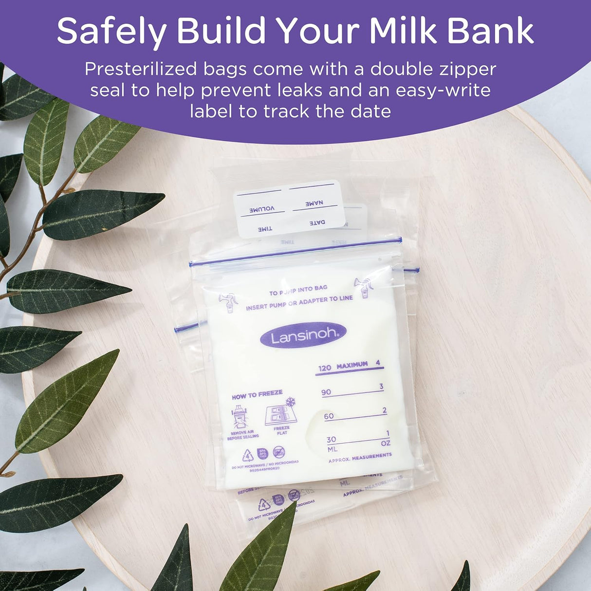 Bolsas para Leche Materna 50 unidades de 4 onzas