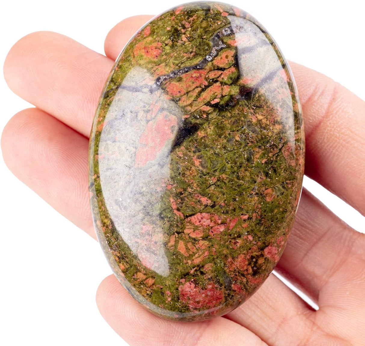 Piedra de Palma Unakita - Ovalada Pulida para Relajación