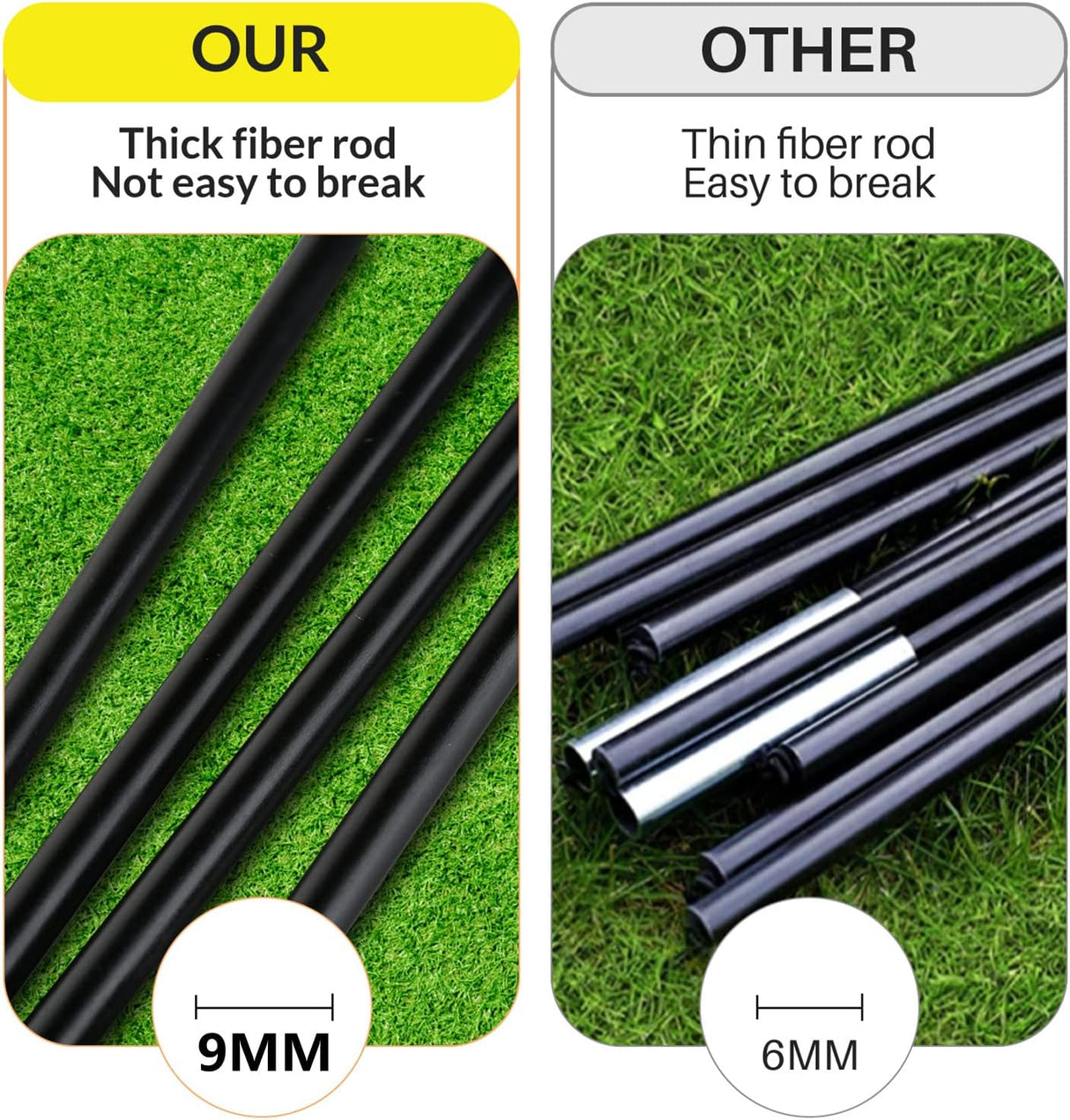 WEKEFON Porterías de fútbol juego de 2 plegable portátil