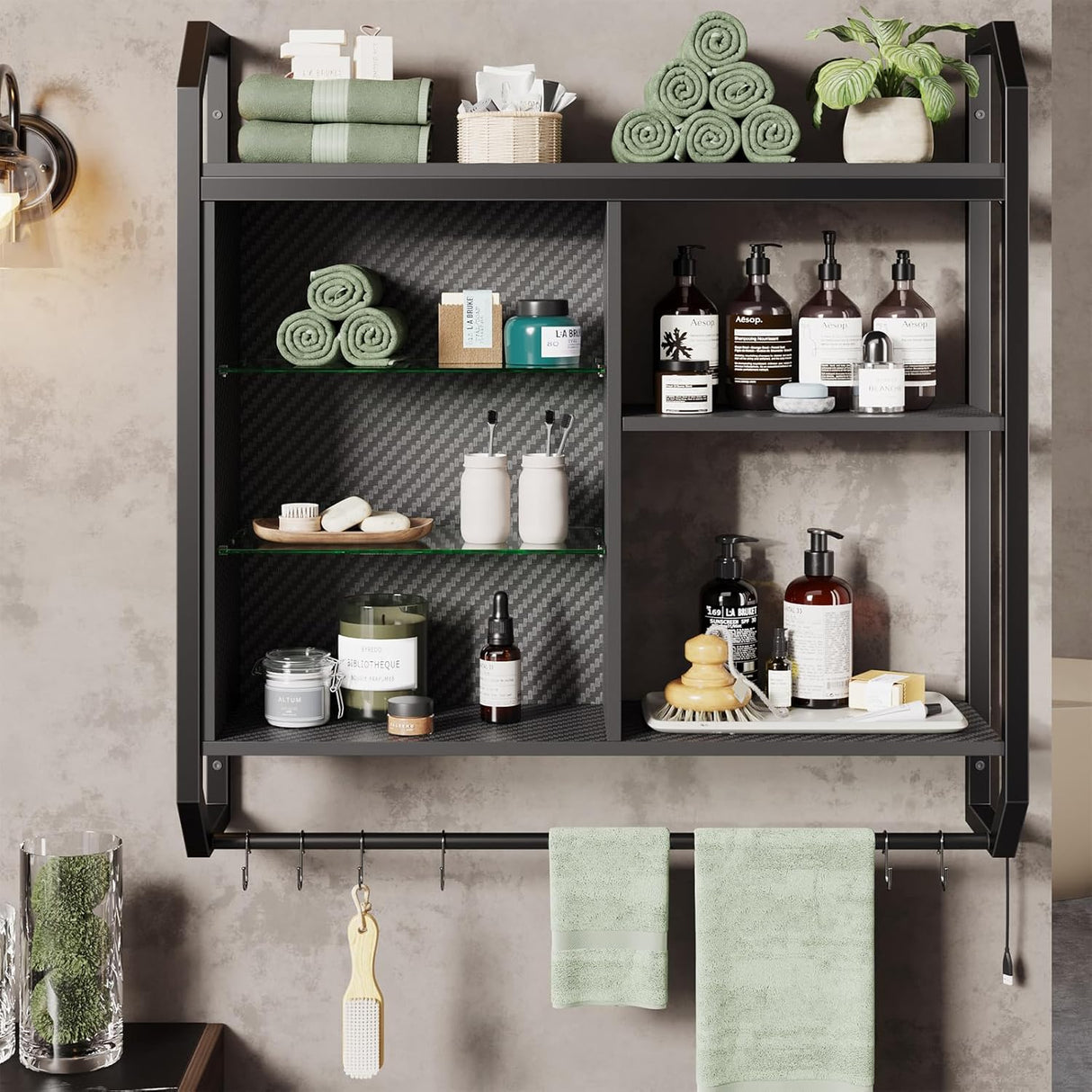 Estantería Flotante LED Bestier, 34 con 6 Ganchos S-Hook