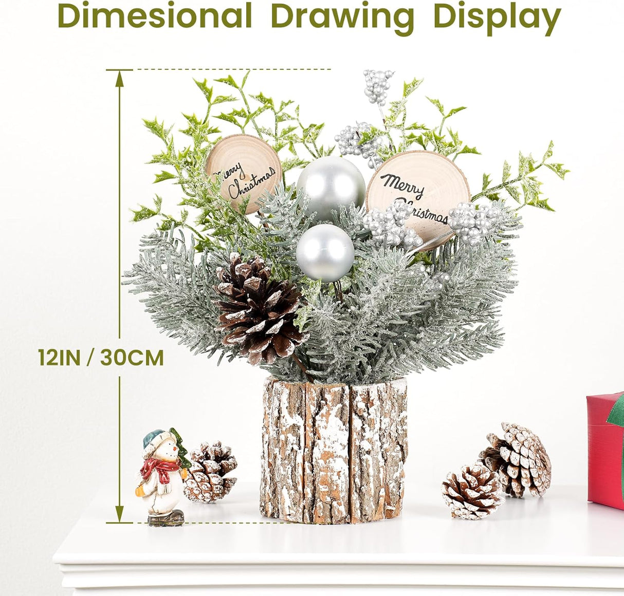 Árbol de Navidad Mini N&T NIETING 12 con luces LED cálidas