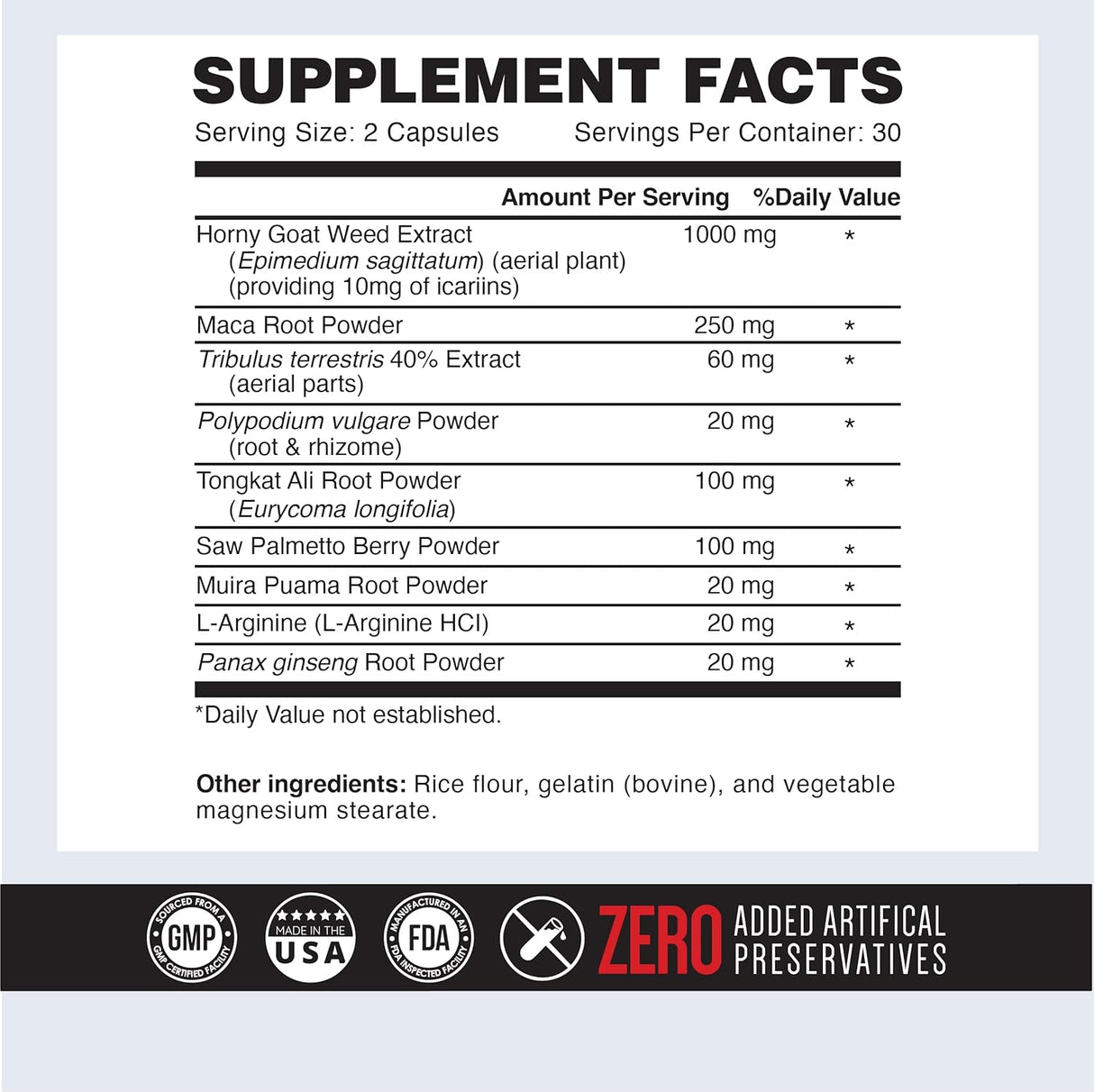 Suplemento Aumento de prueba definitivo para hombres 30 días