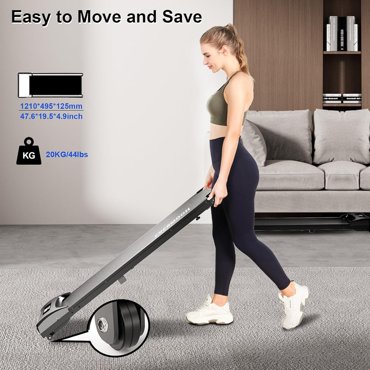 Caminadora Compacta, Control Remoto, Peso 120 kg, Modelo Mini