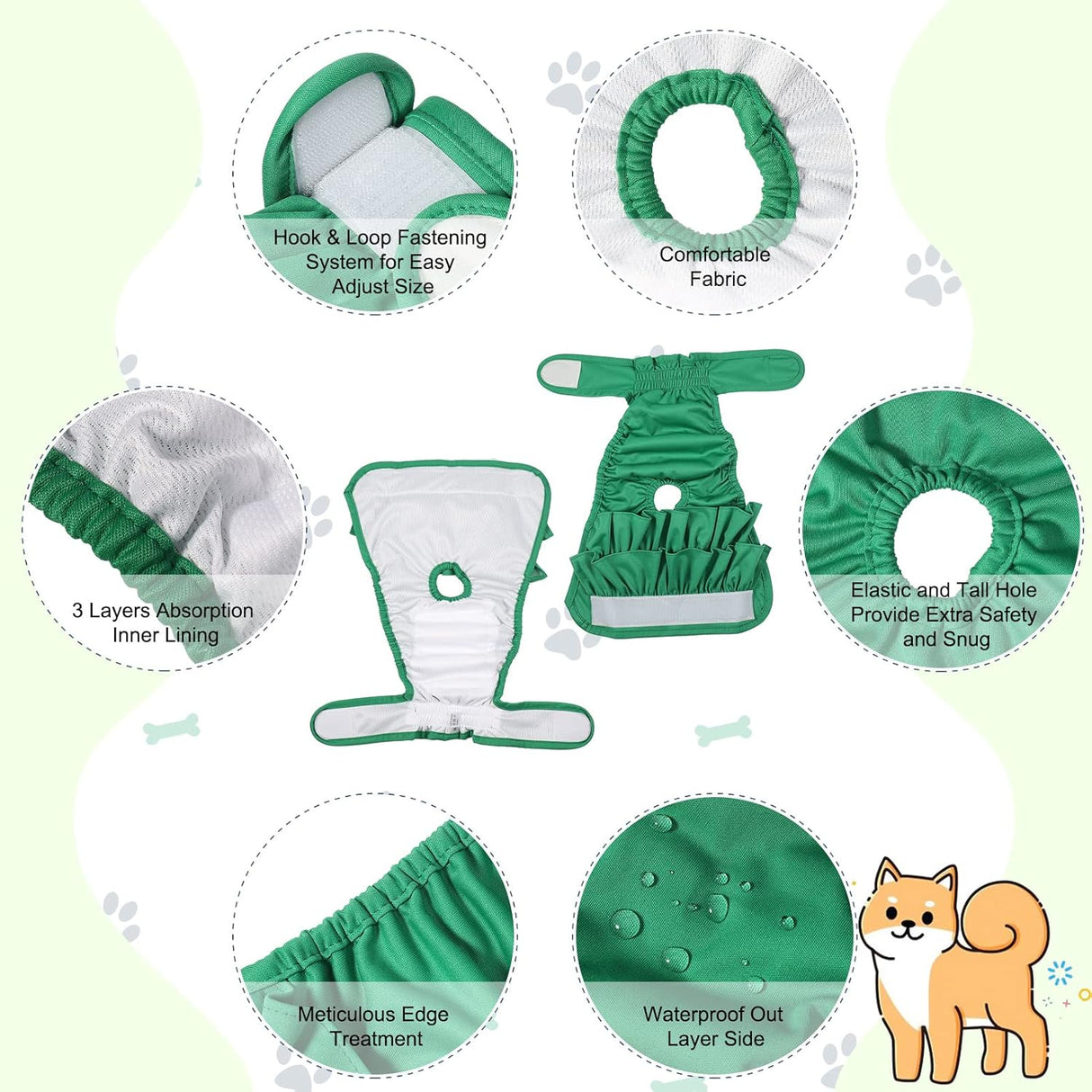 Chenkaiyang Paquete de 4 pañales para perras,cachorros