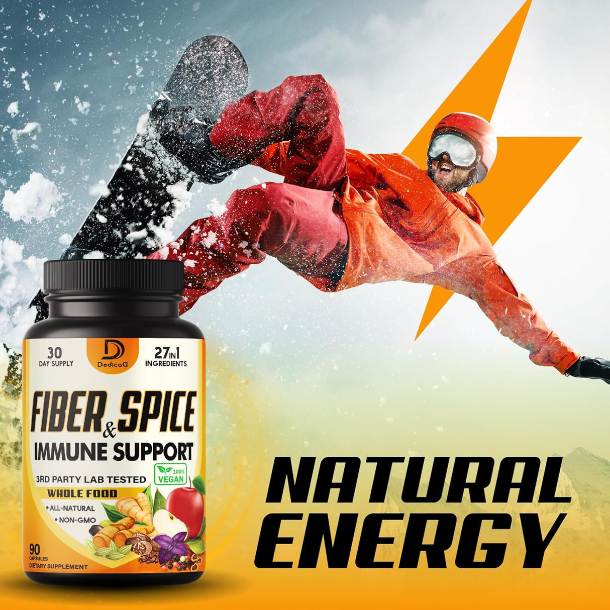 Suplemento de fibra y especias 27 en 1 - 90 cápsulas