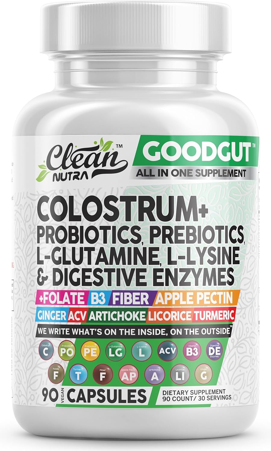Cápsulas de Colostro Probioticos Clean Nutra, Digestión Saludable