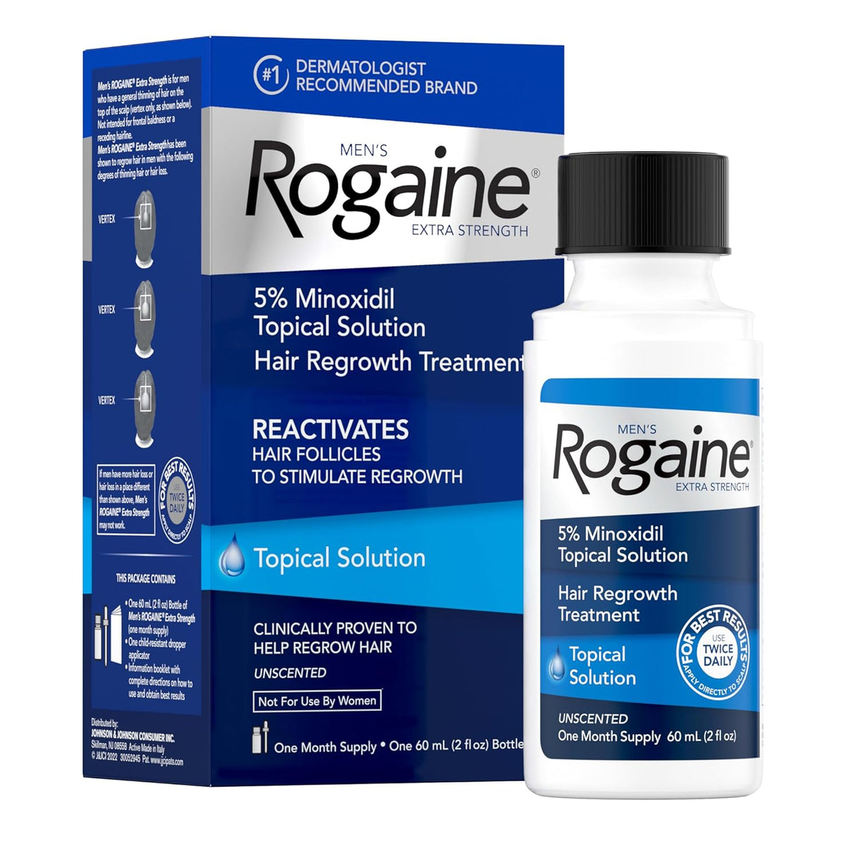 Rogaine Minoxidil 5% Solución Tópica para Hombre, 2 fl oz