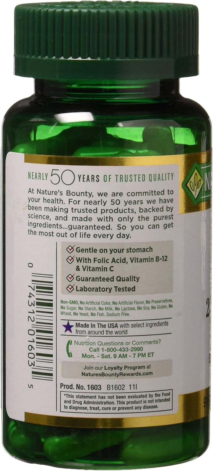 Suplemento Natures Bounty Plancha suave 28 mg 90 cápsulas