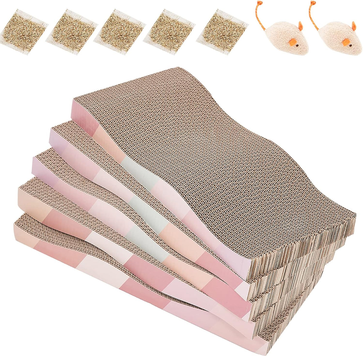 Rascador de gato para gatos de cartón 5 unidades