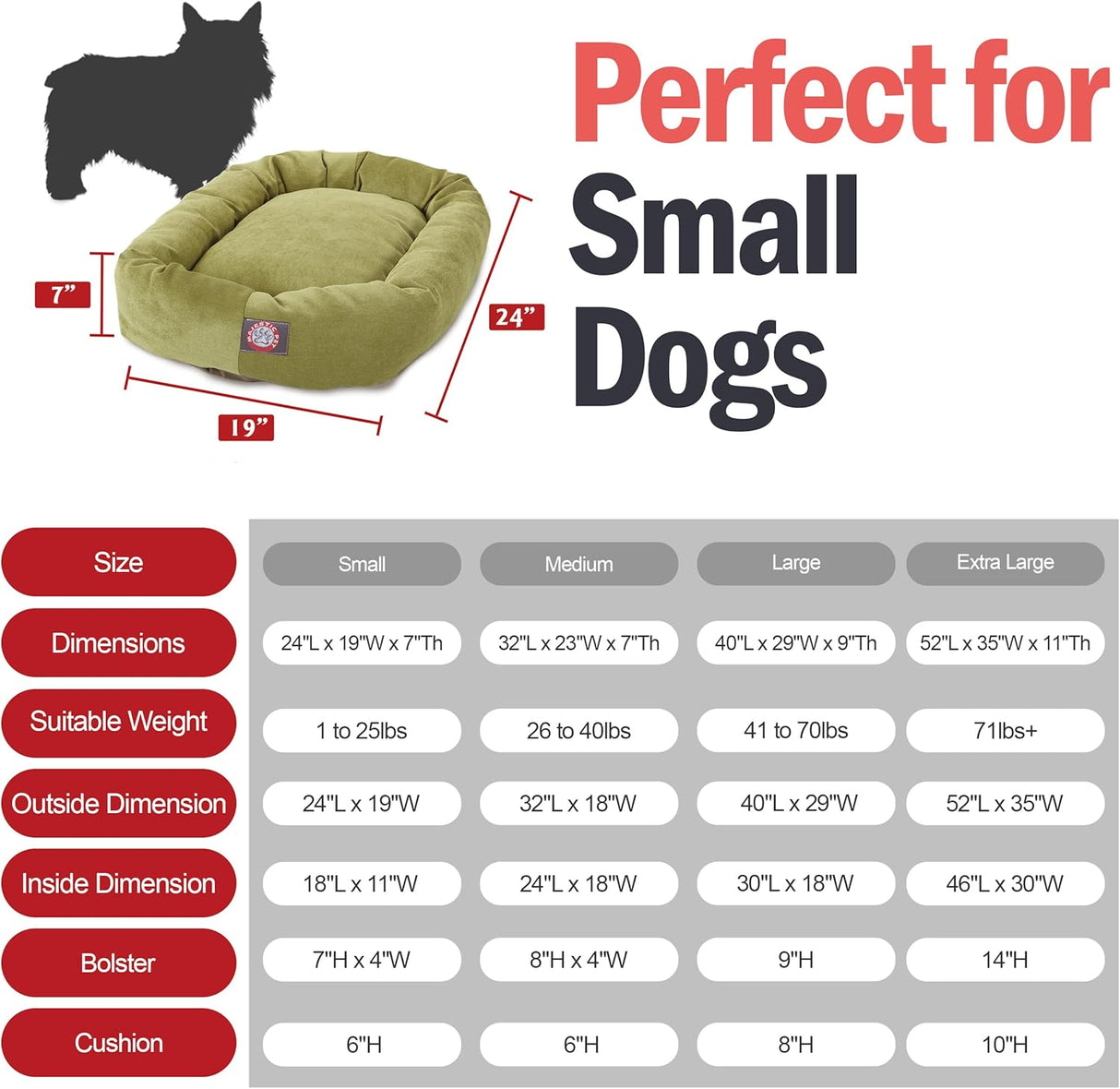 Cama Redonda para Perro Majestic Pet, Suave y Lavable, 24