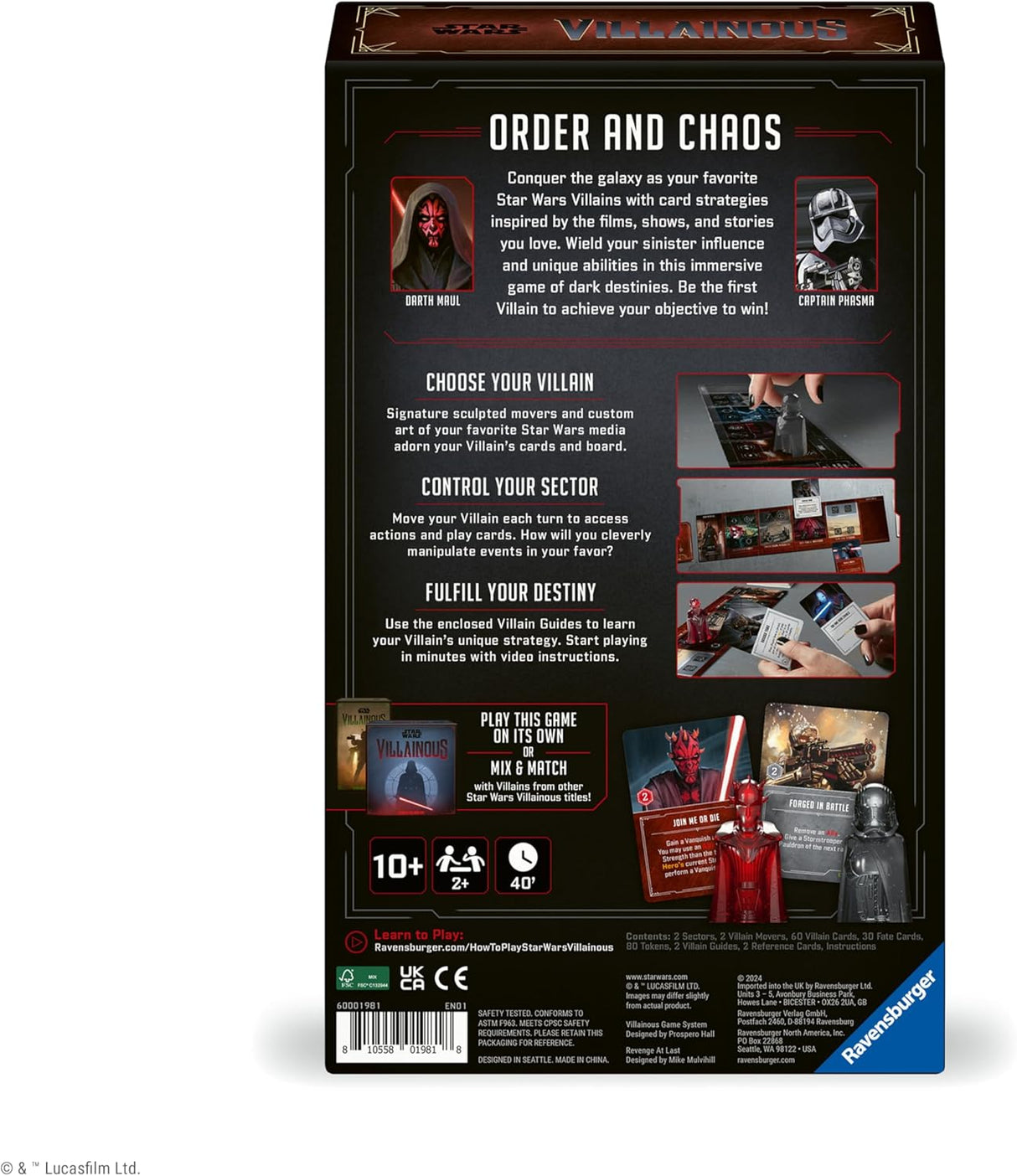 Ravensburger Villainous: Juego de Estrategia para Familias