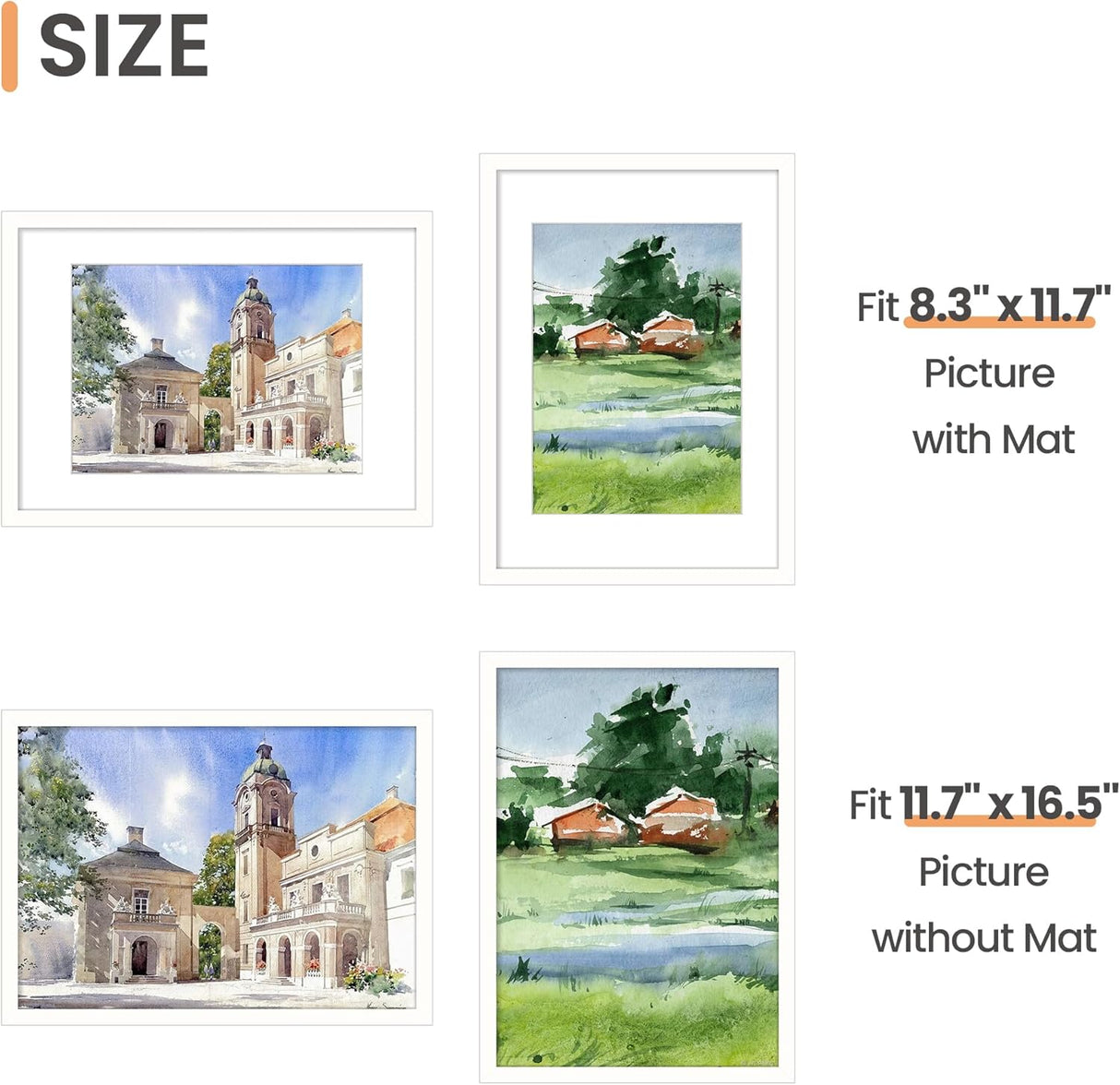 Marco de fotos A3, con o sin passepartout, 1 pack