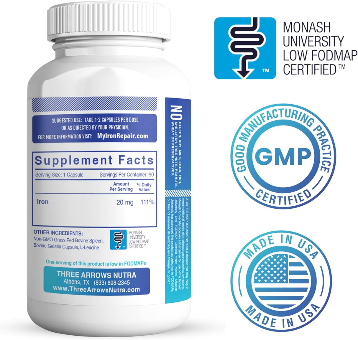 Suplemento de hierro heme eleva la hemoglobina y suave 90 un