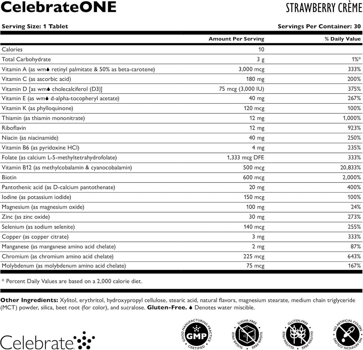 Multivitaminas Bariátricas CelebrateONE - Iron Free, 30 Tablet