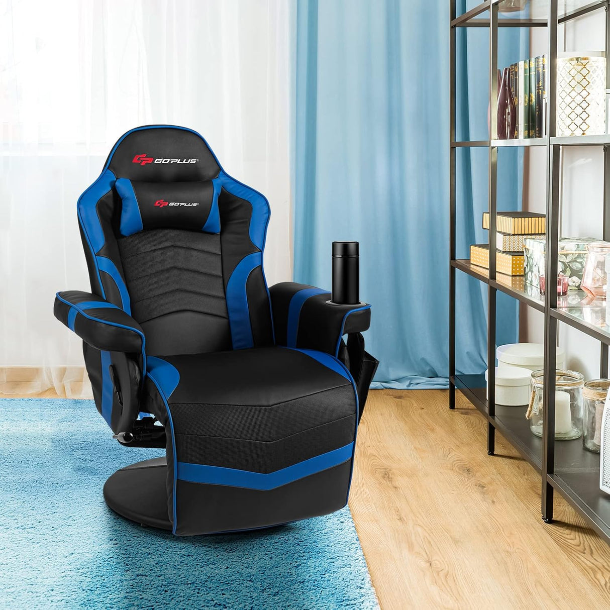 Silla Gamer reclinable de masaje, Azul DJY-196 POWERSTONE
