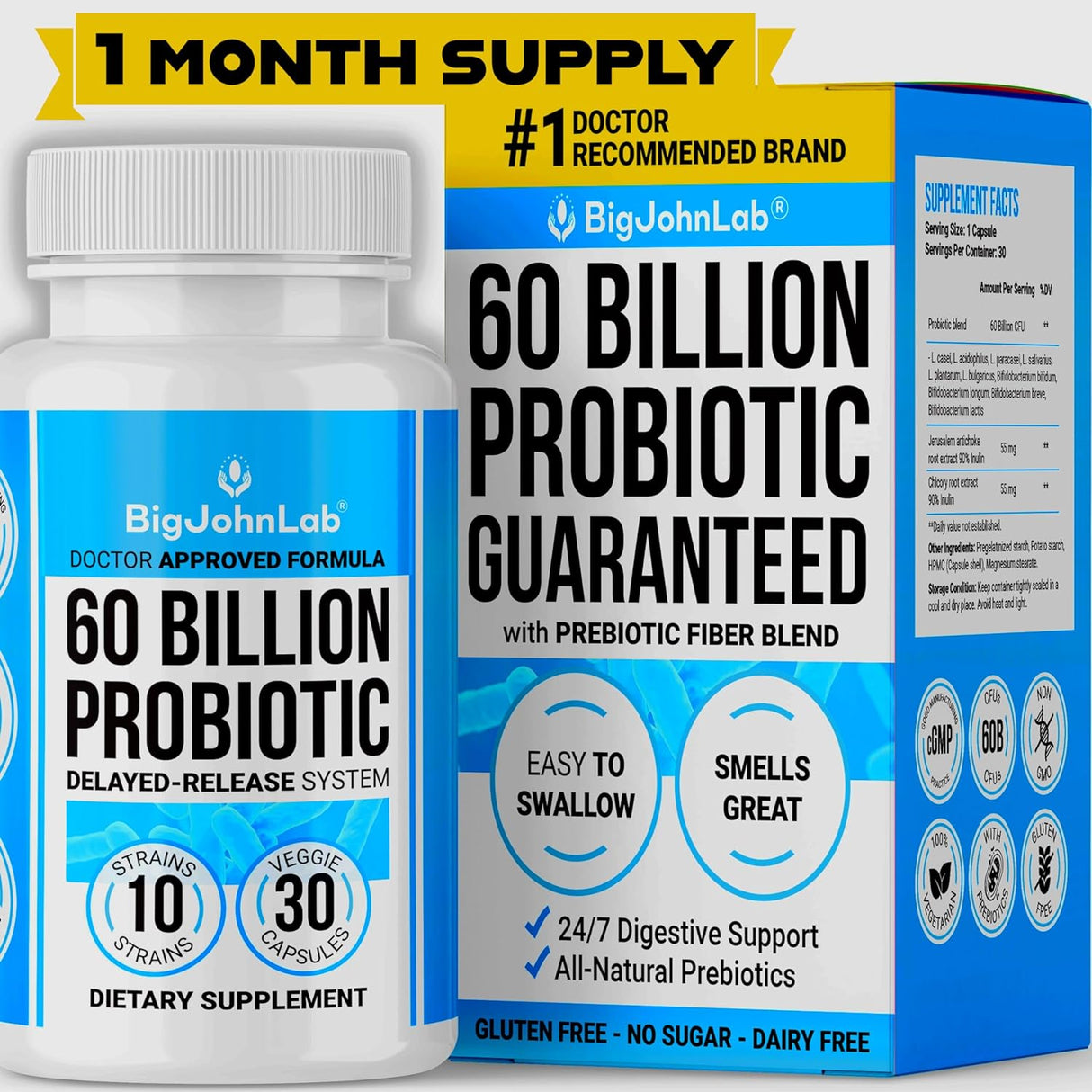 Probióticos 60 mil millones de UFC para mujeres y hombres