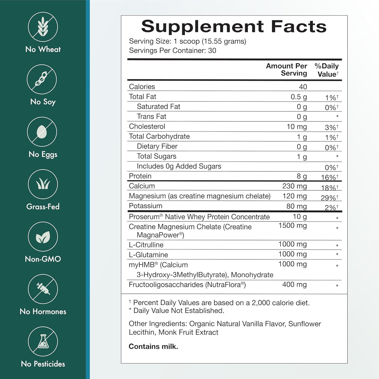 Suero de Proteína Natura Health, HMB, Creatina, 30 Serv.