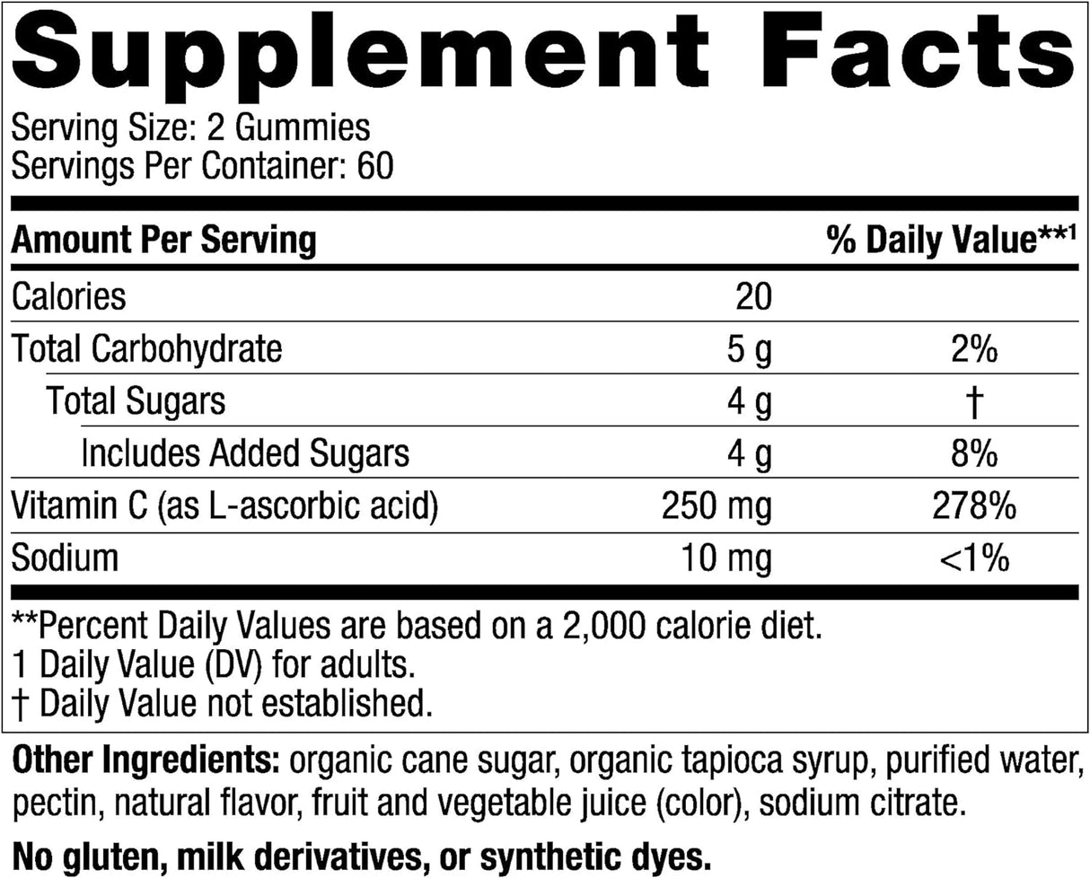 Gomitas de vitamina C para niños y adultos 120 capsulas