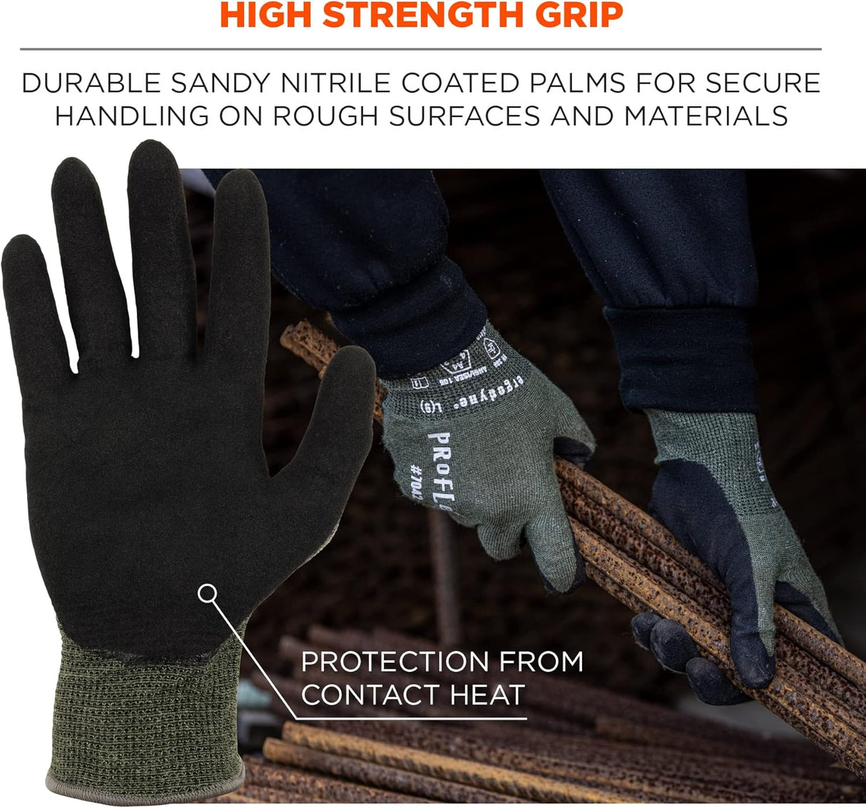 Guantes de trabajo palmas recubiertas de nitrilo talla M